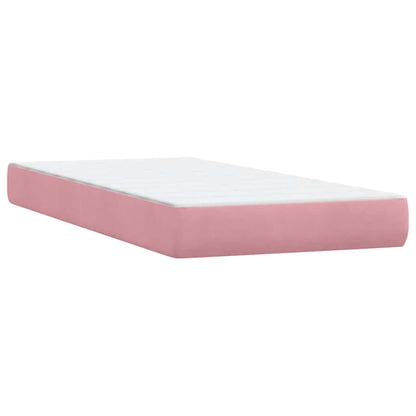 Giroletto a Molle con Materasso Rosa 180x210 cm in Velluto | homemem39