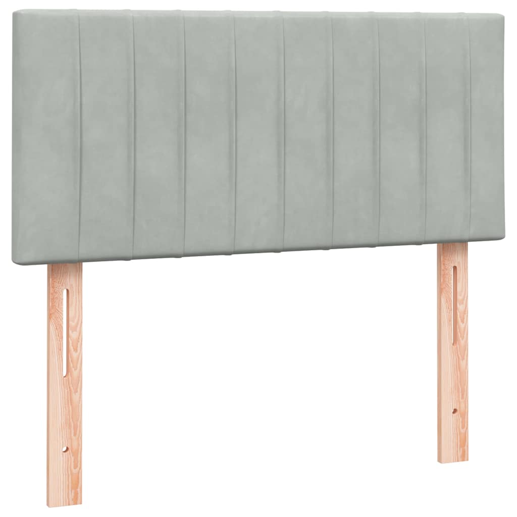 Giroletto a Molle con Materasso Grigio Chiaro 80x220 cm Velluto | homemem39