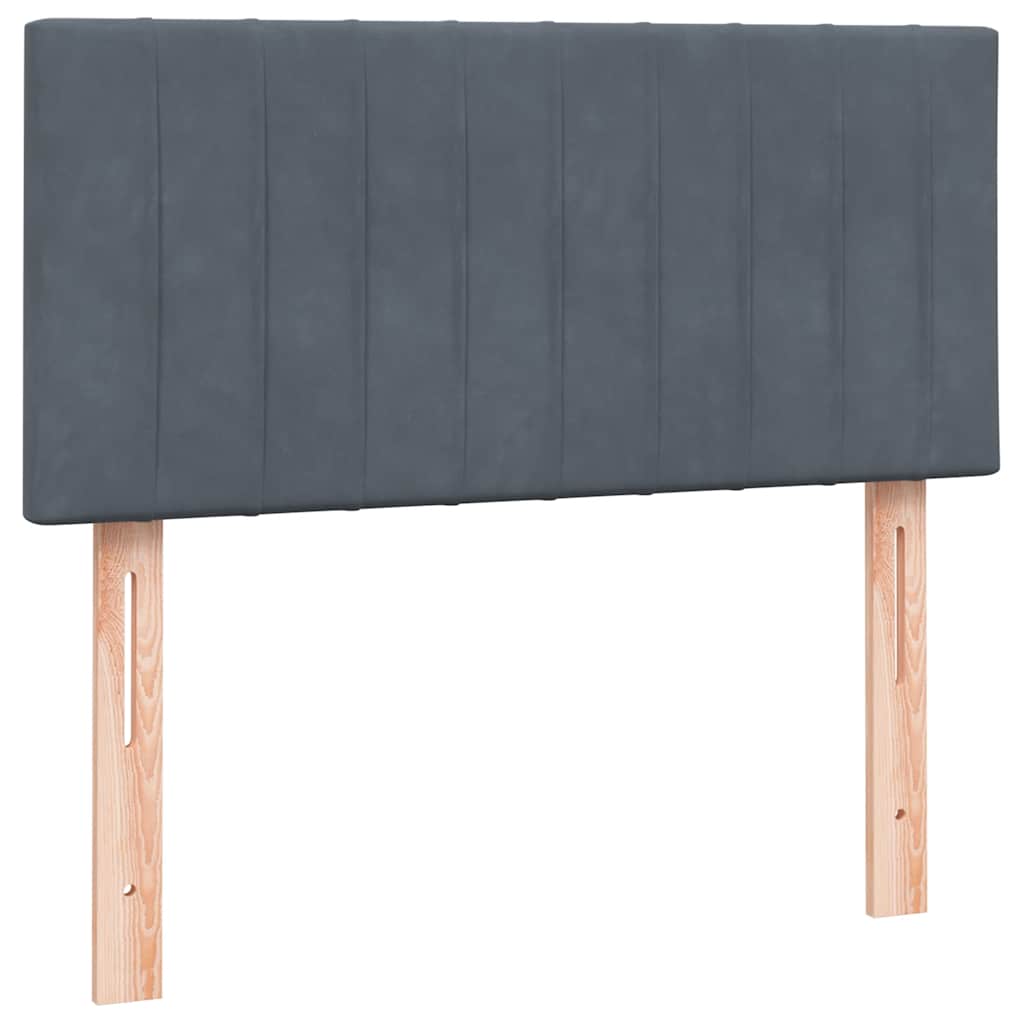 Giroletto a Molle con Materasso Grigio Scuro 80x220 cm Velluto | homemem39