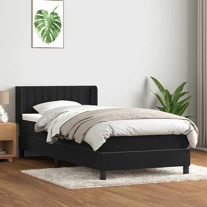 Giroletto a Molle con Materasso Nero 80x220 cm Velluto | homemem39