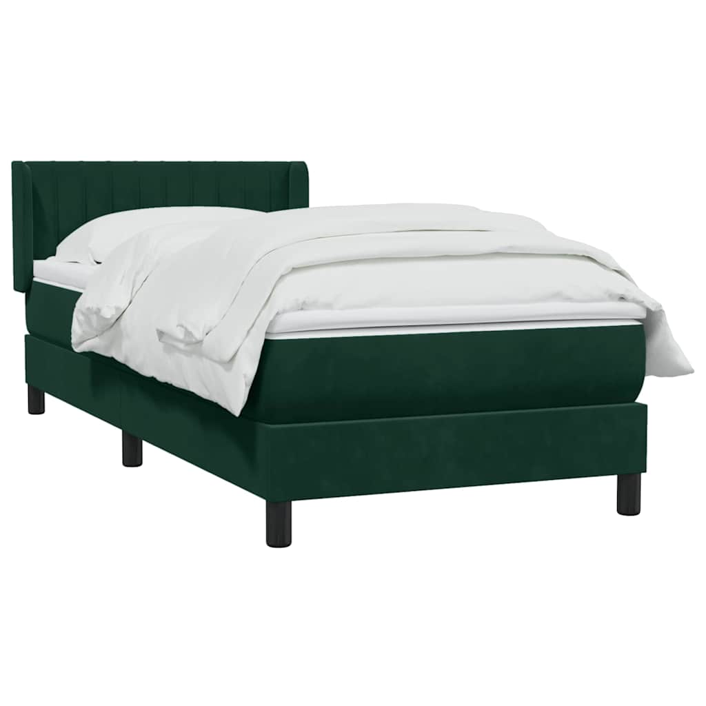 Giroletto a Molle con Materasso Verde Scuro 80x220 cm Velluto | homemem39