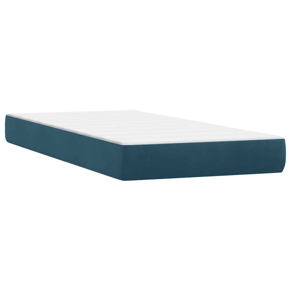 Giroletto a Molle con Materasso Blu Scuro 80x220 cm Velluto | homemem39