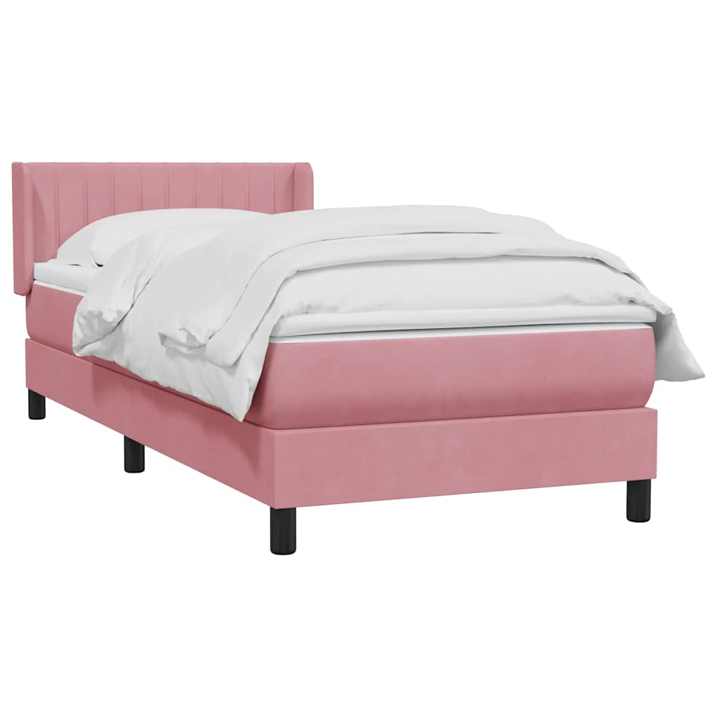 Giroletto a Molle con Materasso Rosa 80x220 cm Velluto