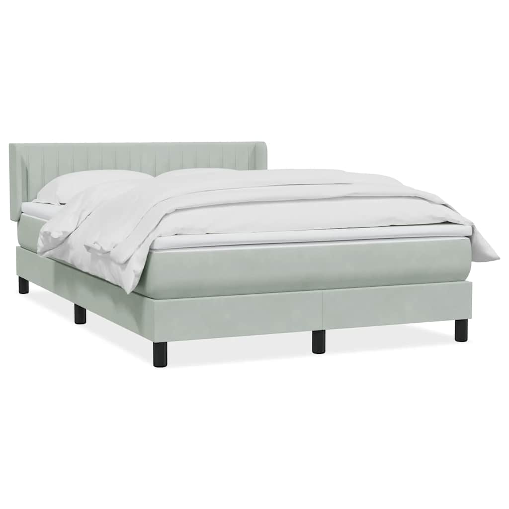 Giroletto a Molle con Materasso Grigio Chiaro 160x220cm Velluto