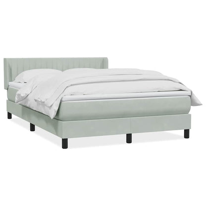 Giroletto a Molle con Materasso Grigio Chiaro 160x220cm Velluto
