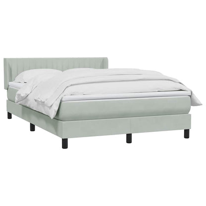 Giroletto a Molle con Materasso Grigio Chiaro 160x220cm Velluto