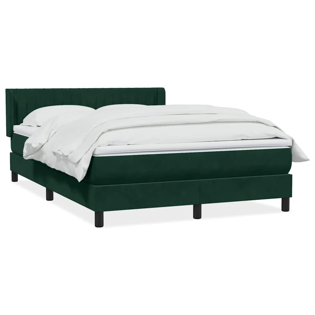 Giroletto a Molle con Materasso Verde Scuro 160x220 cm Velluto