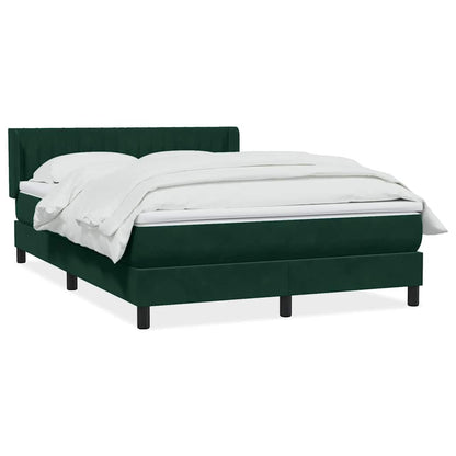 Giroletto a Molle con Materasso Verde Scuro 160x220 cm Velluto