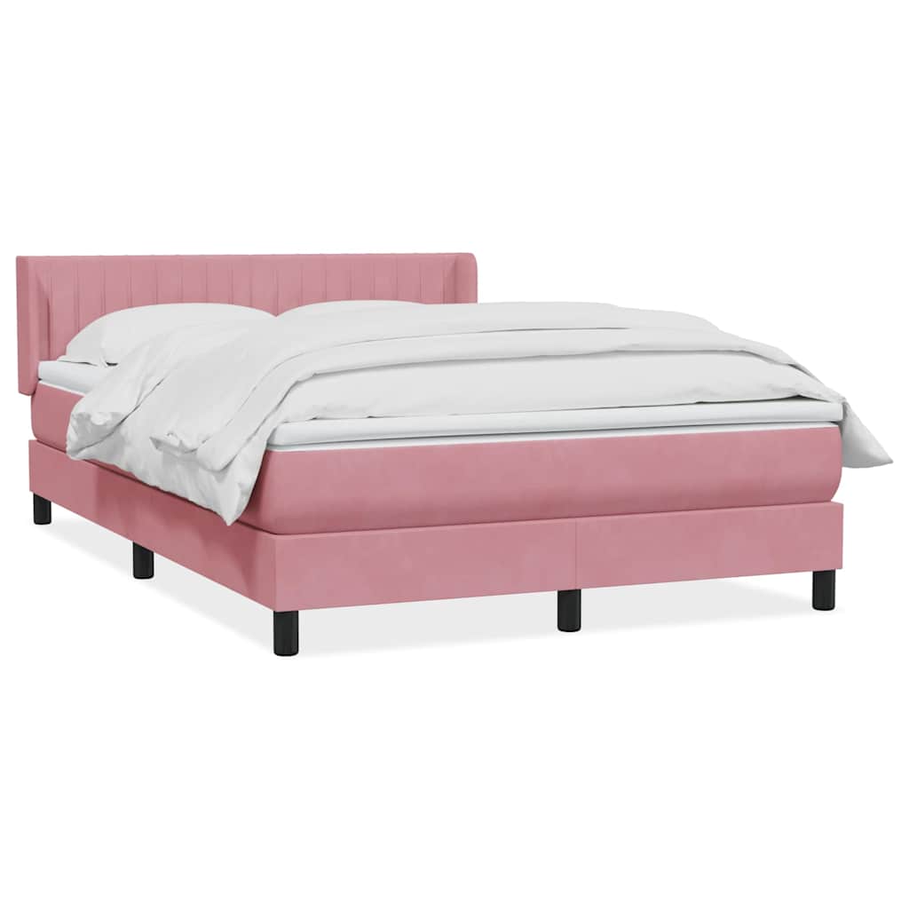 Giroletto a Molle con Materasso Rosa 160x220 cm in Velluto | homemem39