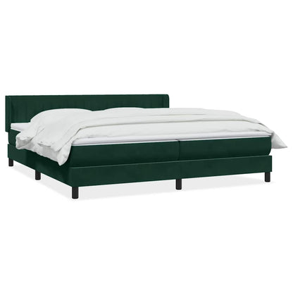 Giroletto a Molle con Materasso Verde Scuro 180x220 cm Velluto | homemem39