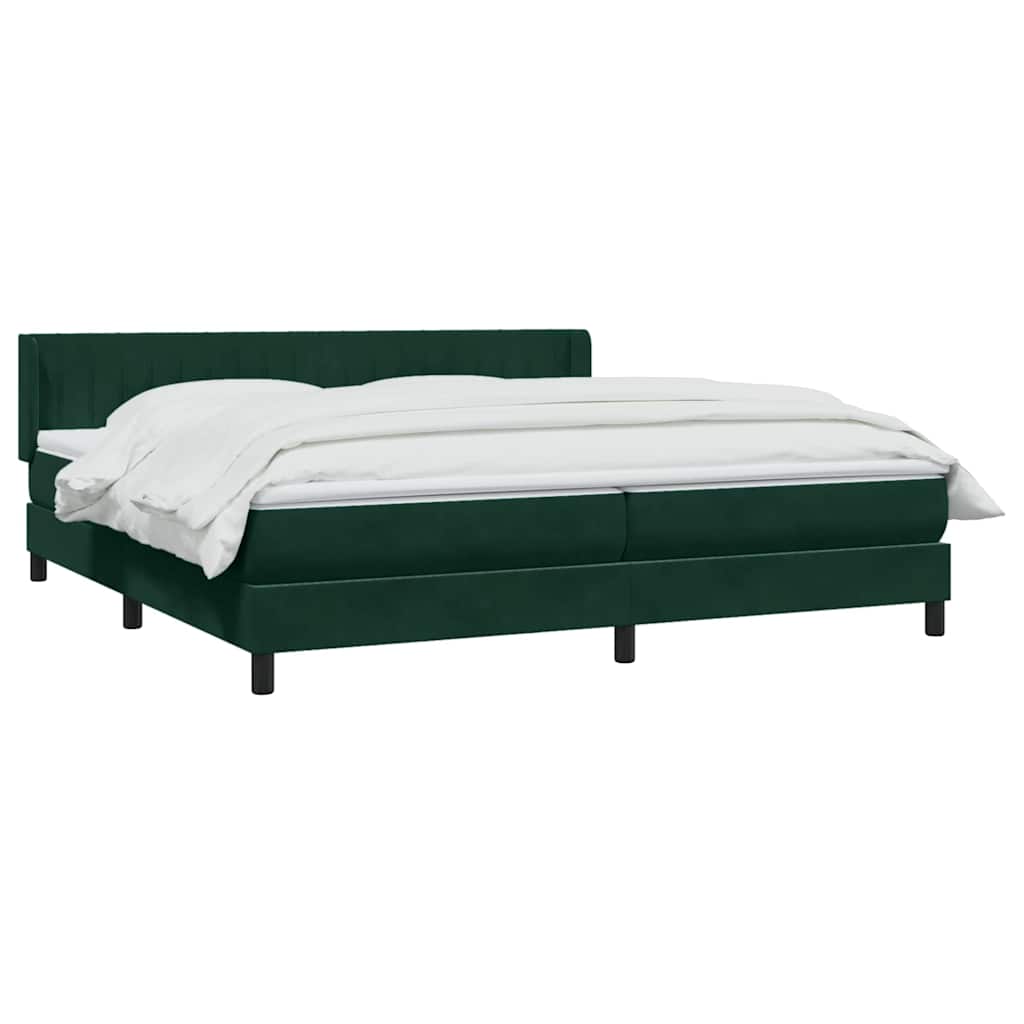 Giroletto a Molle con Materasso Verde Scuro 180x220 cm Velluto | homemem39
