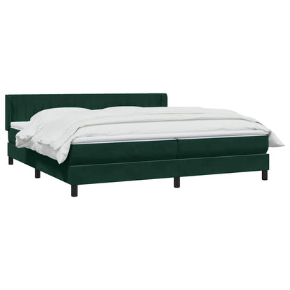 Giroletto a Molle con Materasso Verde Scuro 180x220 cm Velluto | homemem39