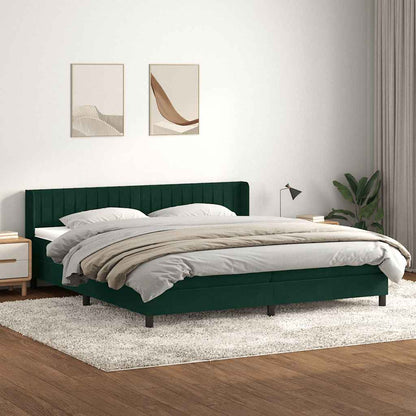 Giroletto a Molle con Materasso Verde Scuro 180x220 cm Velluto | homemem39