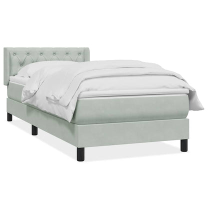 Giroletto a Molle con Materasso Grigio Chiaro 80x210 cm Velluto
