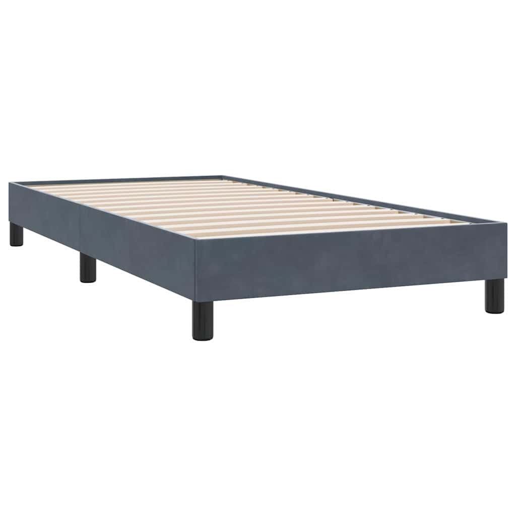 Giroletto a Molle con Materasso Grigio Scuro 80x210 cm Velluto | homemem39