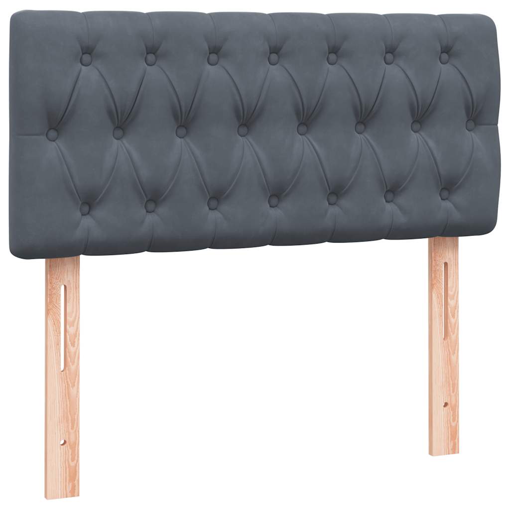 Giroletto a Molle con Materasso Grigio Scuro 80x210 cm Velluto | homemem39