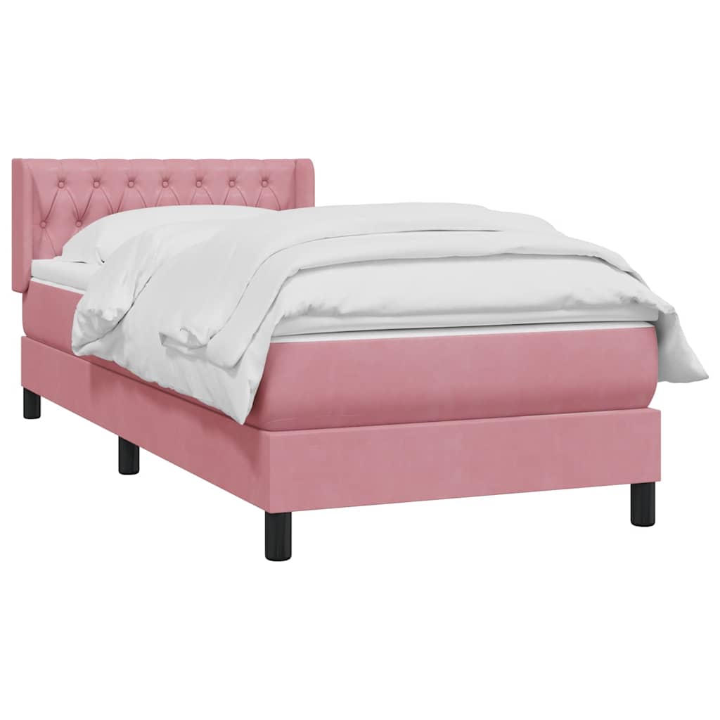 Giroletto a Molle con Materasso Rosa 90x210 cm Velluto | homemem39