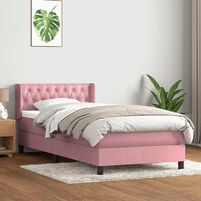 Giroletto a Molle con Materasso Rosa 90x210 cm Velluto | homemem39