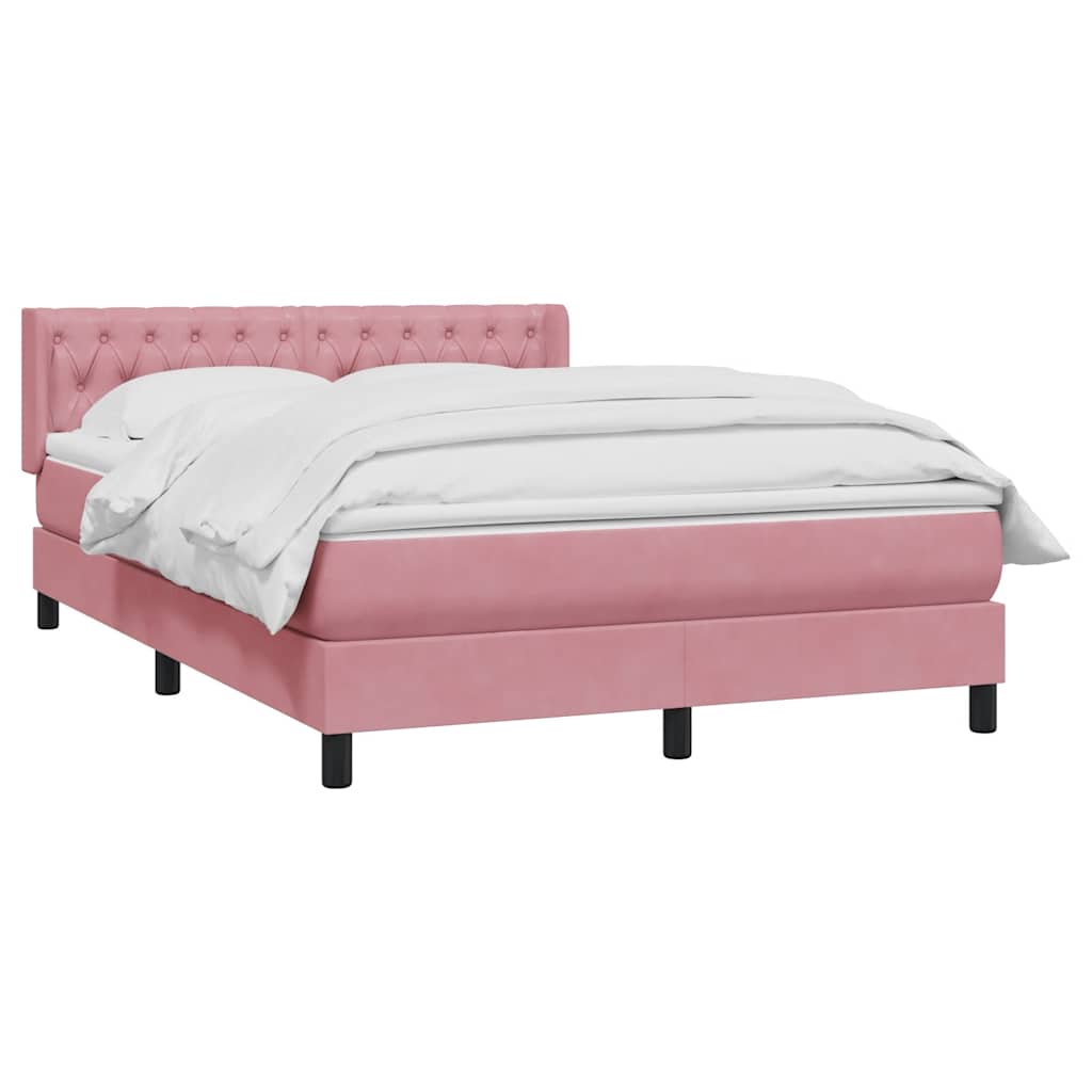 Giroletto a Molle con Materasso Rosa 140x210 cm in Velluto | homemem39