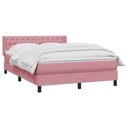 Giroletto a Molle con Materasso Rosa 140x210 cm in Velluto | homemem39