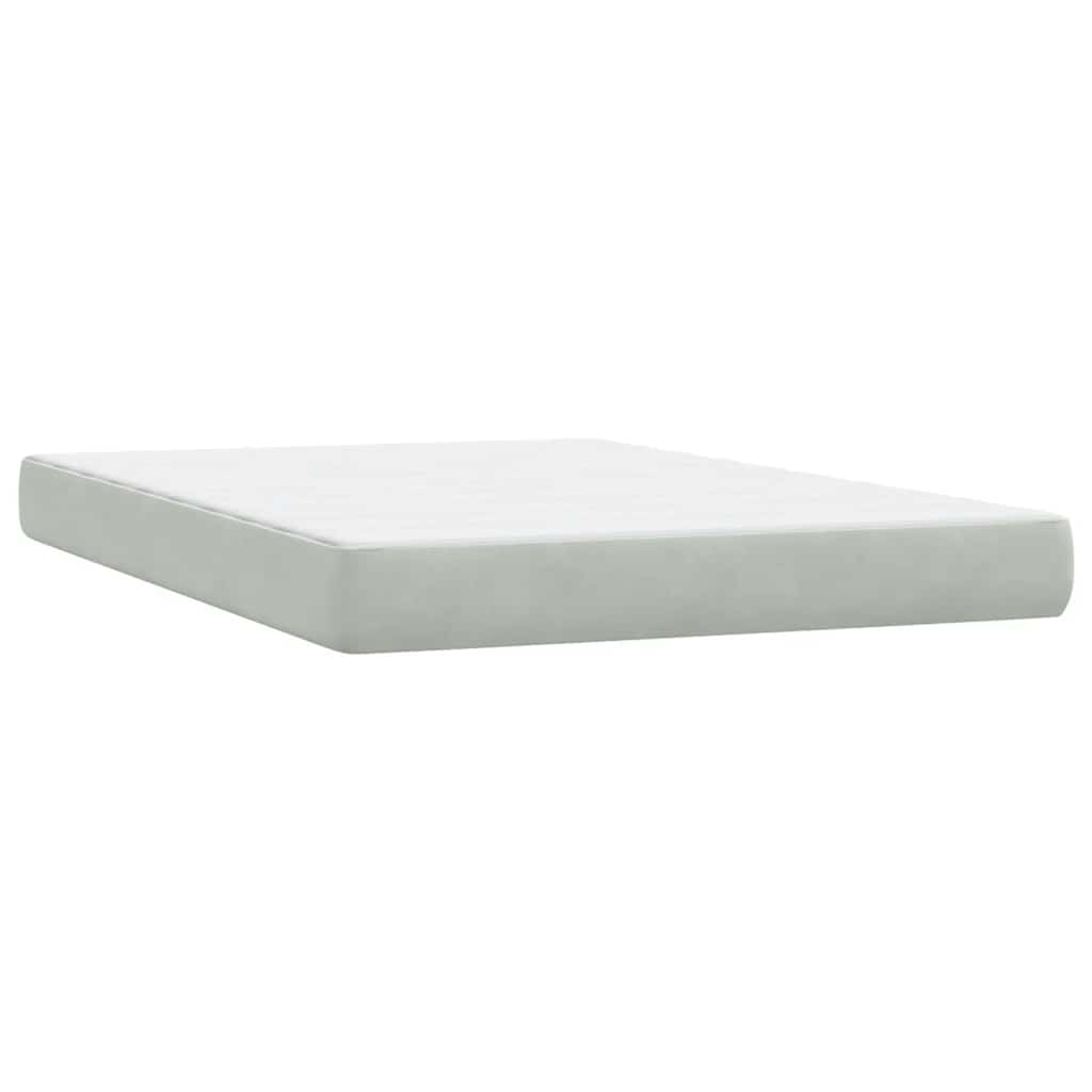 Giroletto a Molle con Materasso Grigio Chiaro 160x210cm Velluto | homemem39