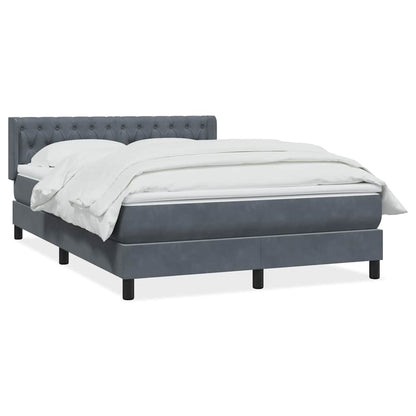 Giroletto a Molle con Materasso Grigio Scuro 160x210 cm Velluto | homemem39
