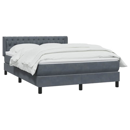 Giroletto a Molle con Materasso Grigio Scuro 160x210 cm Velluto | homemem39