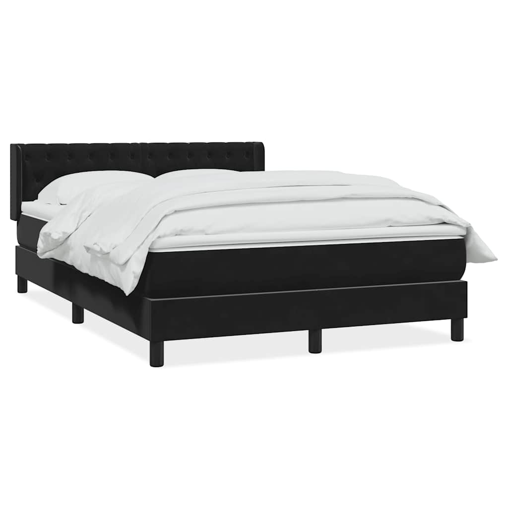 Giroletto a Molle con Materasso Nero 160x210 cm in Velluto | homemem39