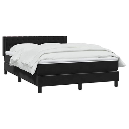 Giroletto a Molle con Materasso Nero 160x210 cm in Velluto | homemem39
