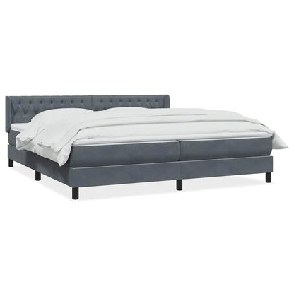 Giroletto a Molle con Materasso Grigio Scuro 180x210 cm Velluto | homemem39