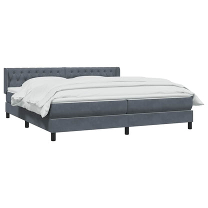 Giroletto a Molle con Materasso Grigio Scuro 180x210 cm Velluto | homemem39