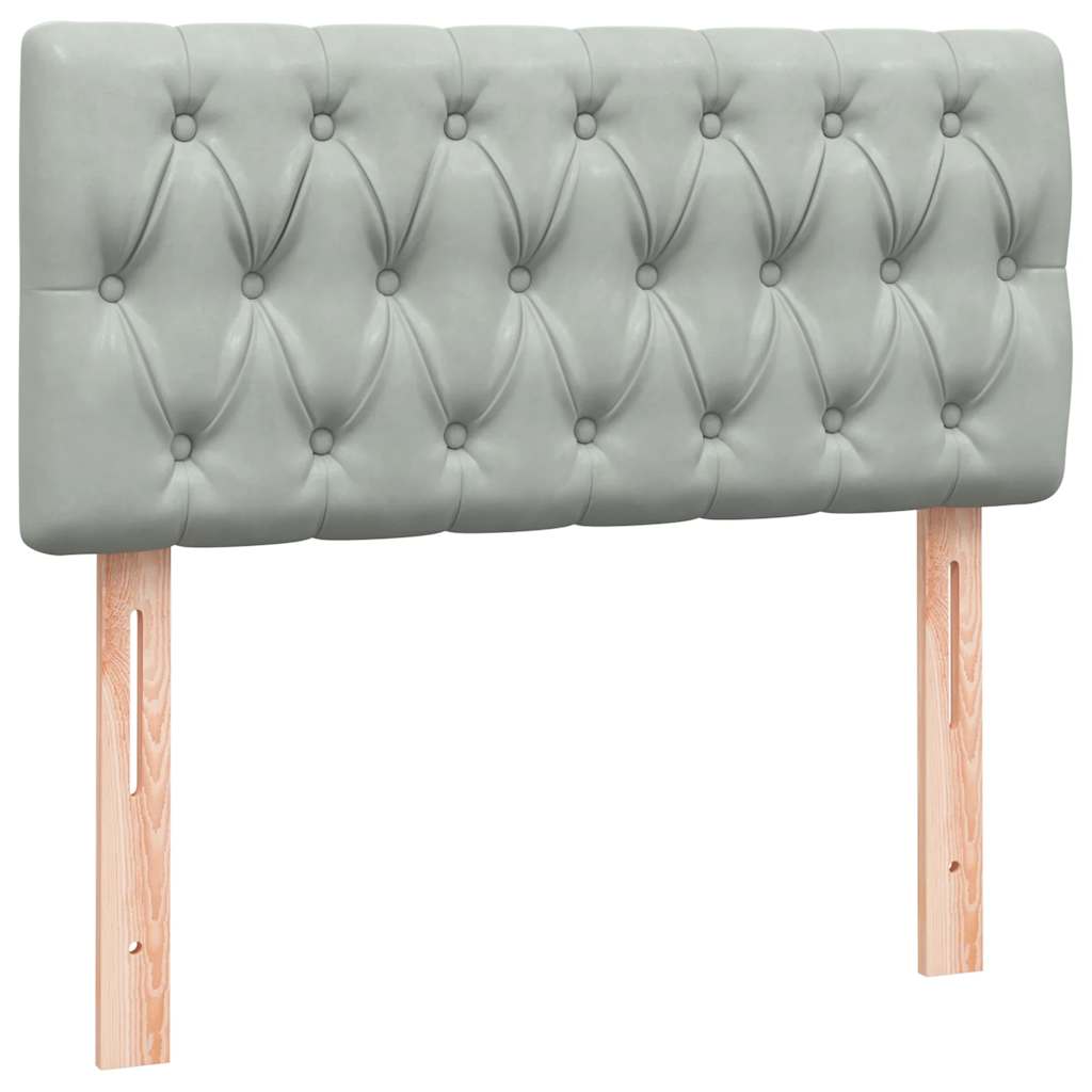Giroletto a Molle con Materasso Grigio Chiaro 80x220 cm Velluto | homemem39