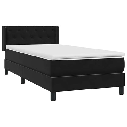 Giroletto a Molle con Materasso Nero 80x220 cm Velluto | homemem39