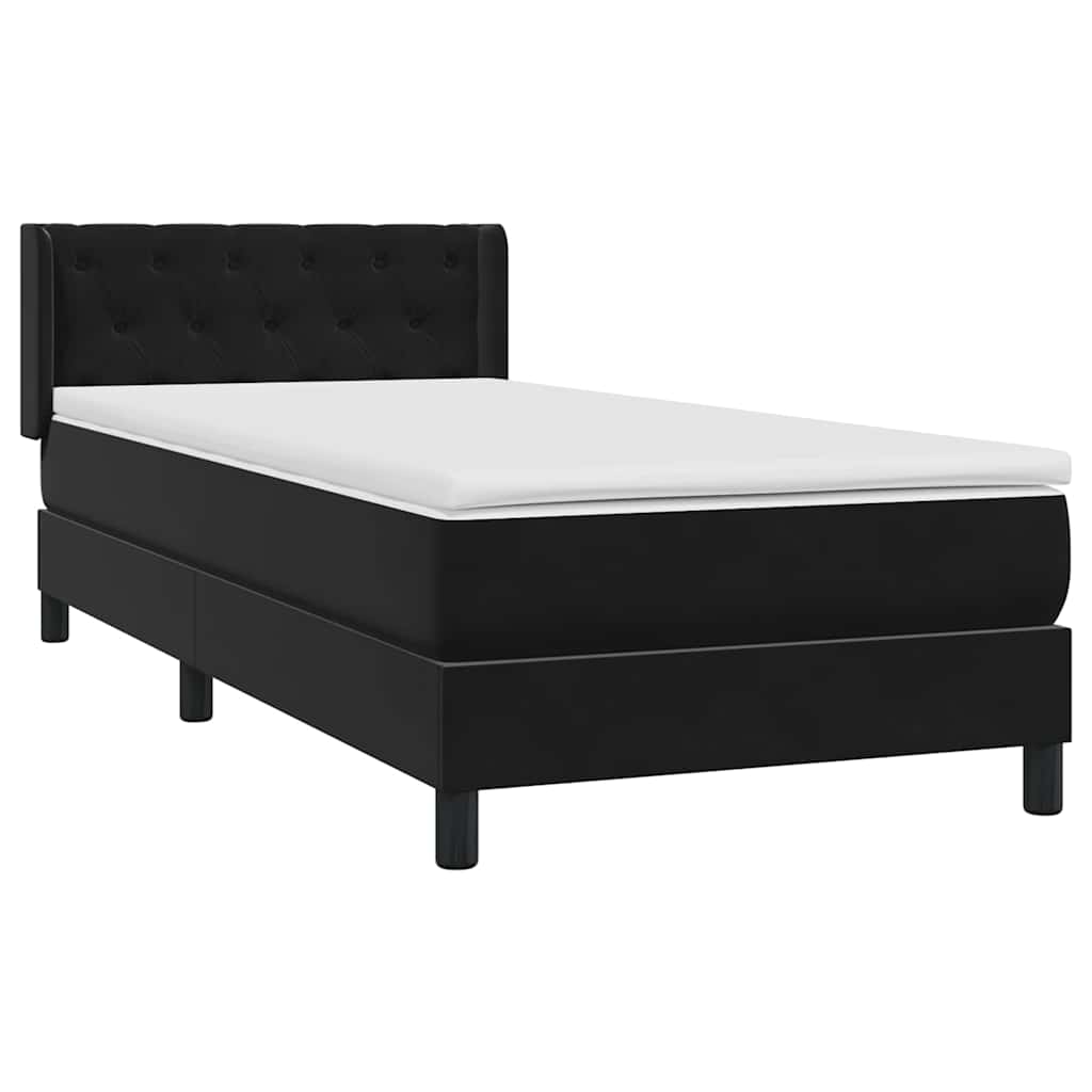 Giroletto a Molle con Materasso Nero 80x220 cm Velluto