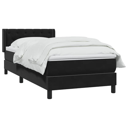 Giroletto a Molle con Materasso Nero 80x220 cm Velluto