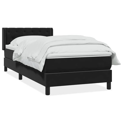 Giroletto a Molle con Materasso Nero 80x220 cm Velluto