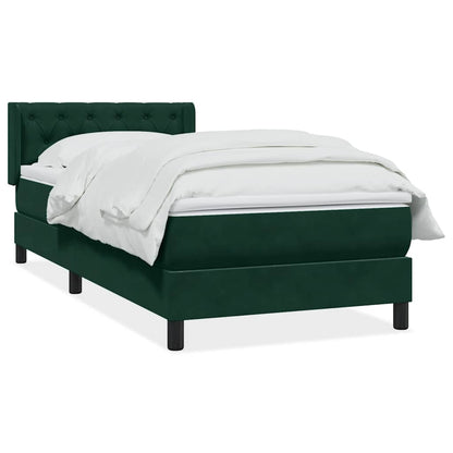 Giroletto a Molle con Materasso Verde Scuro 80x220 cm Velluto | homemem39