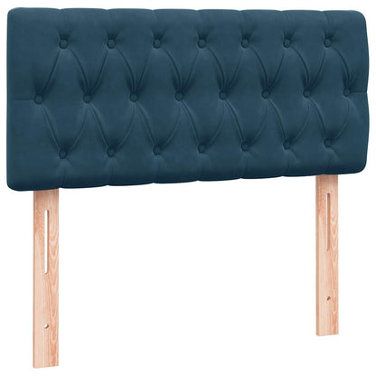 Giroletto a Molle con Materasso Blu Scuro 80x220 cm Velluto