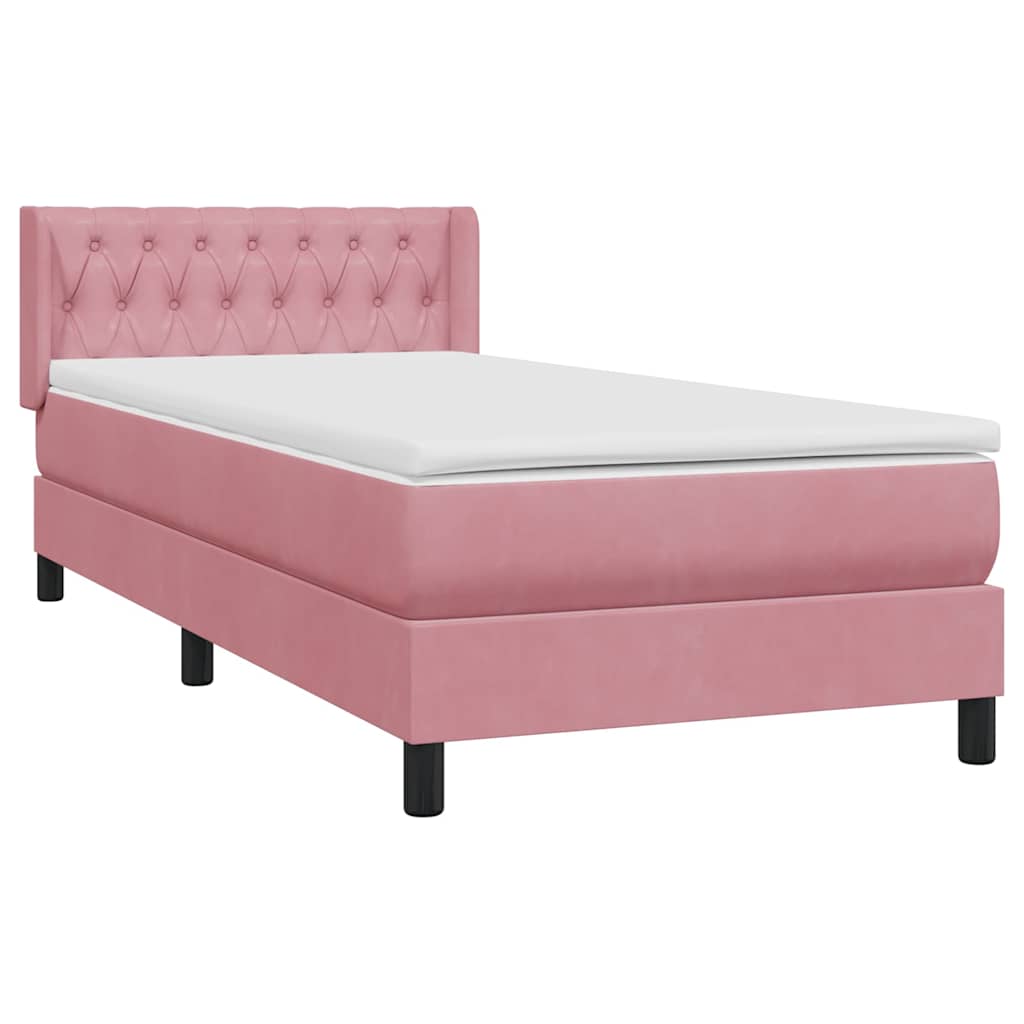 Giroletto a Molle con Materasso Rosa 90x220 cm Velluto | homemem39