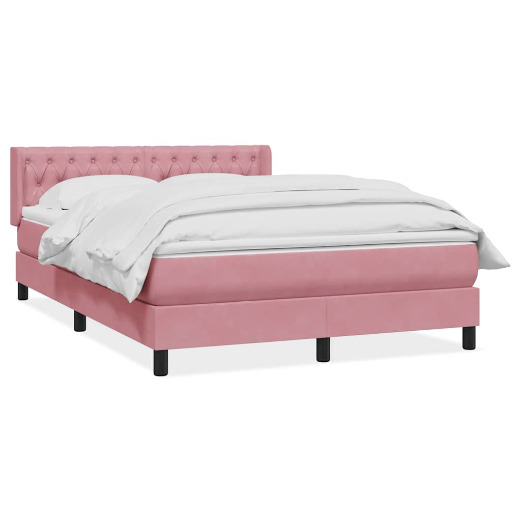 Giroletto a Molle con Materasso Rosa 140x220 cm in Velluto | homemem39