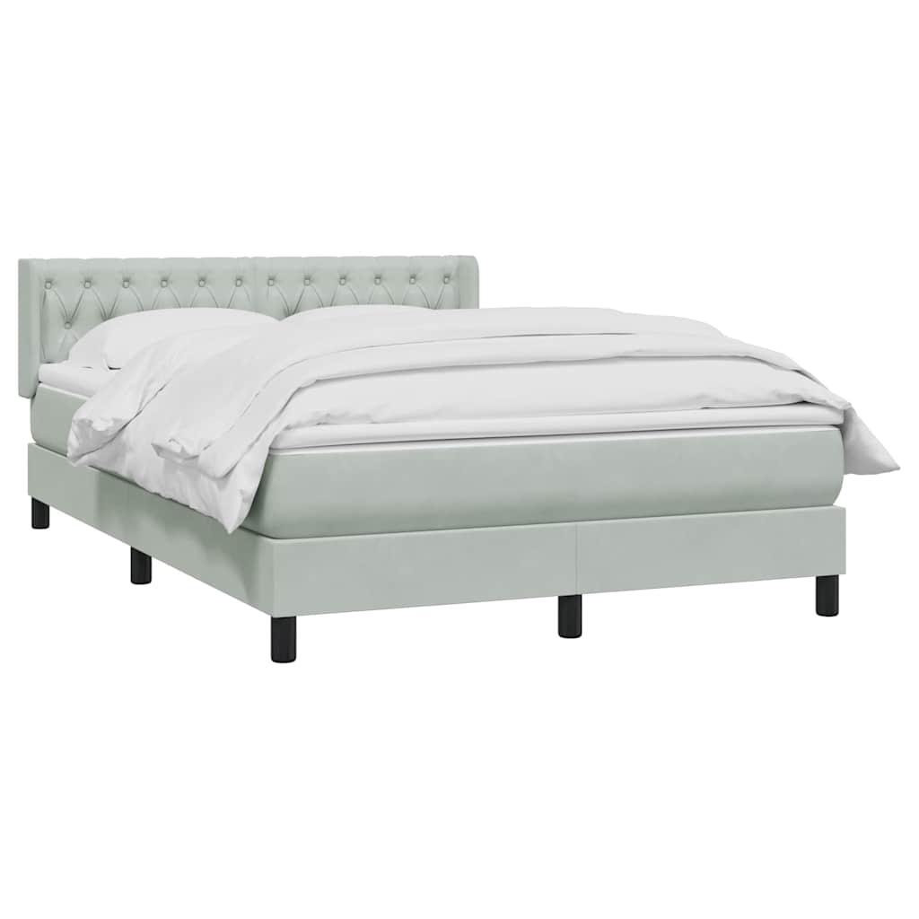 Giroletto a Molle con Materasso Grigio Chiaro 160x220cm Velluto | homemem39