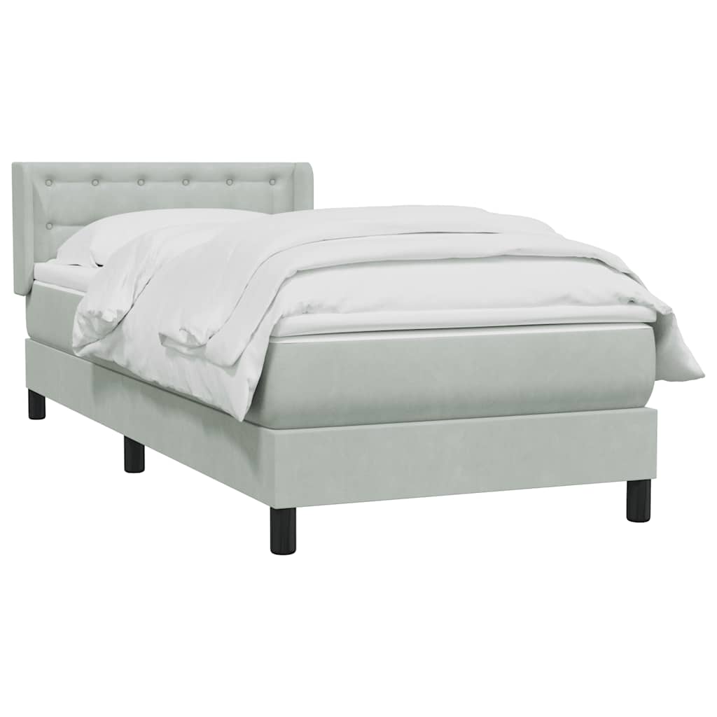 Giroletto a Molle con Materasso Grigio Chiaro 80x210 cm Velluto | homemem39