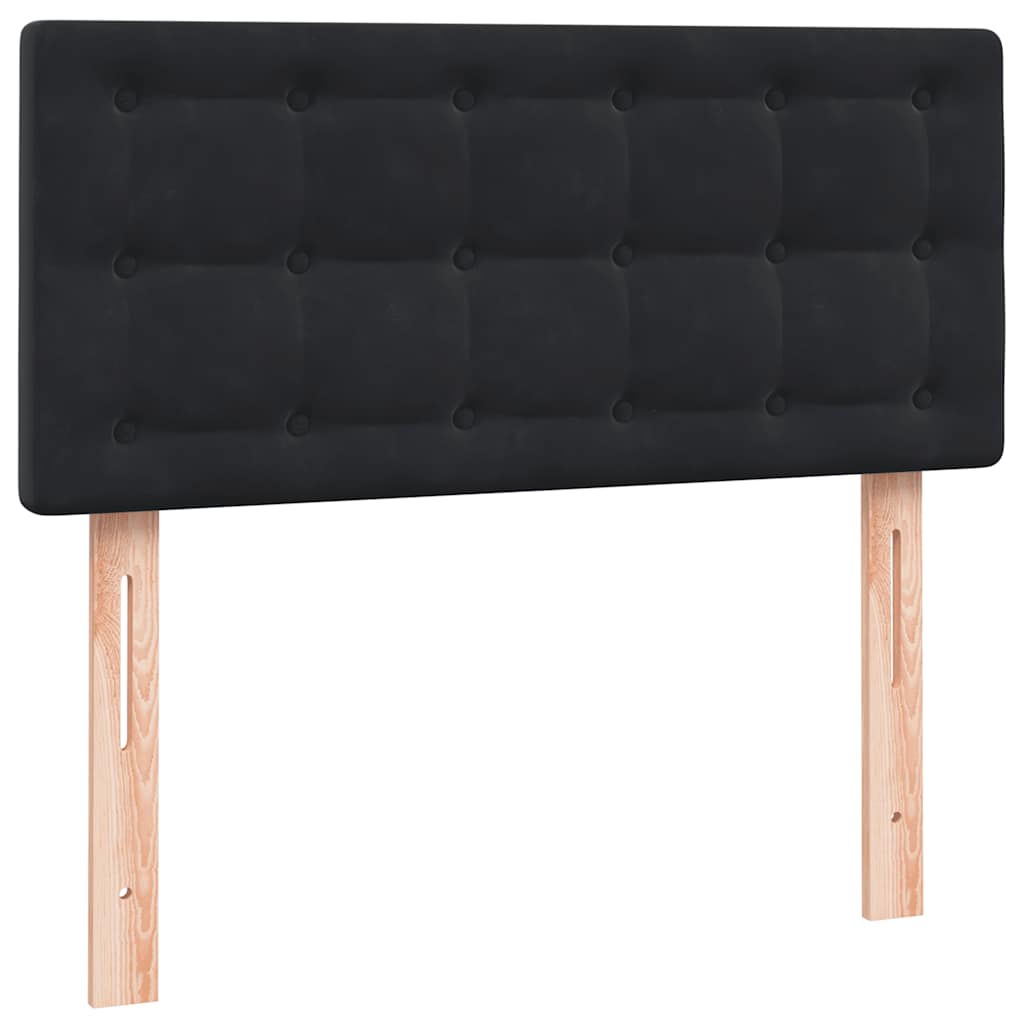 Giroletto a Molle con Materasso Nero 90x210 cm in Velluto | homemem39