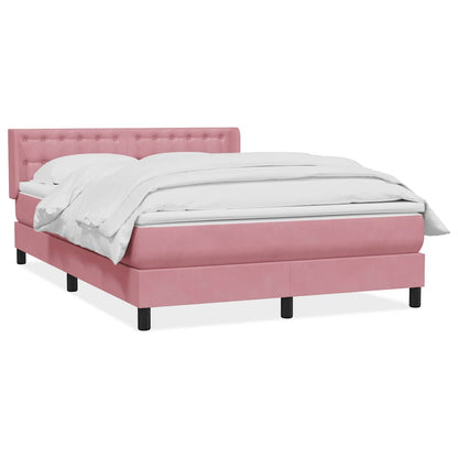 Giroletto a Molle con Materasso Rosa 140x210 cm in Velluto | homemem39