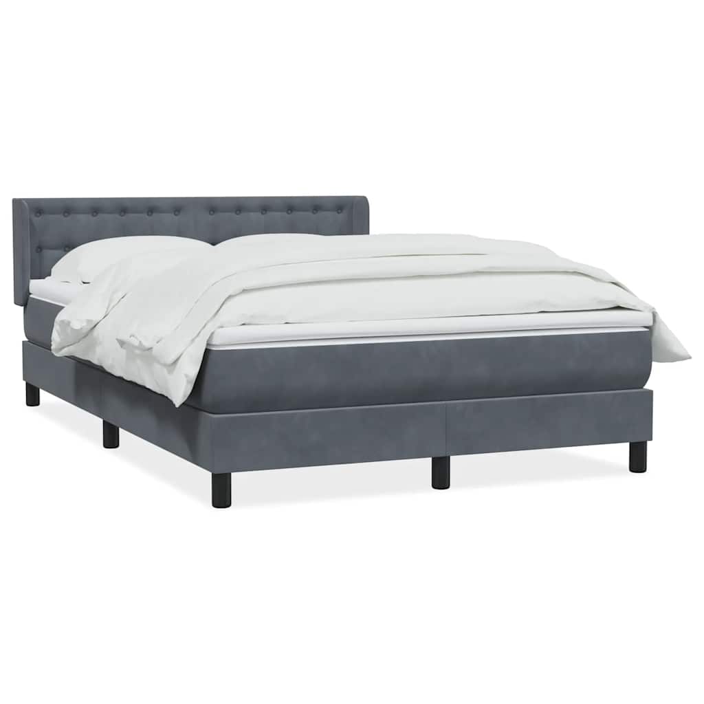 Giroletto a Molle con Materasso Grigio Scuro 160x210 cm Velluto | homemem39