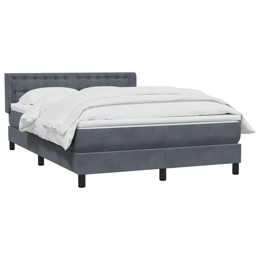 Giroletto a Molle con Materasso Grigio Scuro 160x210 cm Velluto | homemem39
