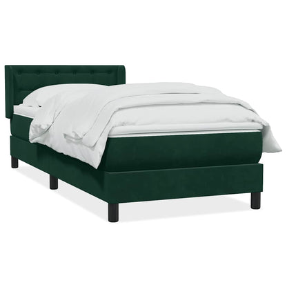 Giroletto a Molle con Materasso Verde Scuro 80x220 cm Velluto | homemem39