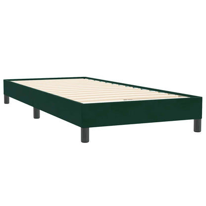 Giroletto a Molle con Materasso Verde Scuro 80x220 cm Velluto