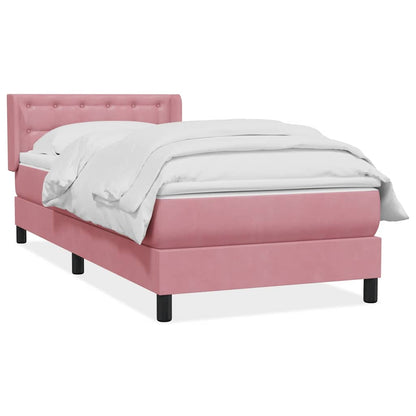 Giroletto a Molle con Materasso Rosa 80x220 cm Velluto | homemem39