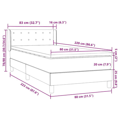 Giroletto a Molle con Materasso Rosa 80x220 cm Velluto | homemem39